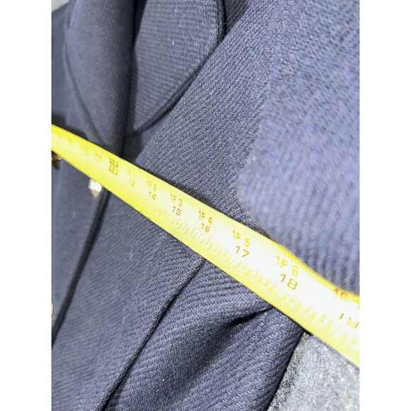 ZARA WOMAN  WOOL BLEND CROPPED COAT JACKET GOLD BUTTON Navy size Small - Picture 12 of 13